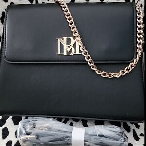 Black Shoulder  Bag with Gold Chain NWOT